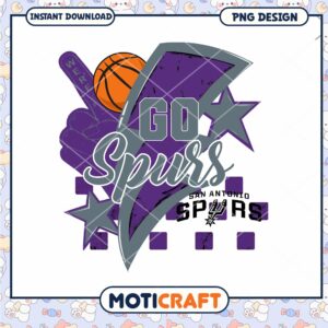 Go Spurs Basketball PNG Design Instant Download Art 50x55